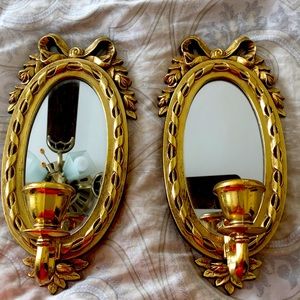 Gold wall sconces candle holders